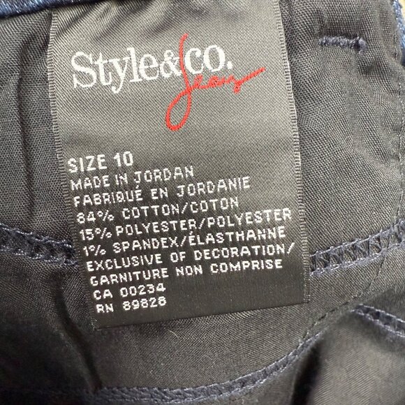 Style & Co Womens Size 10 Blue Straight-Leg Tummy Control Denim Jean Stretch - Picture 4 of 11